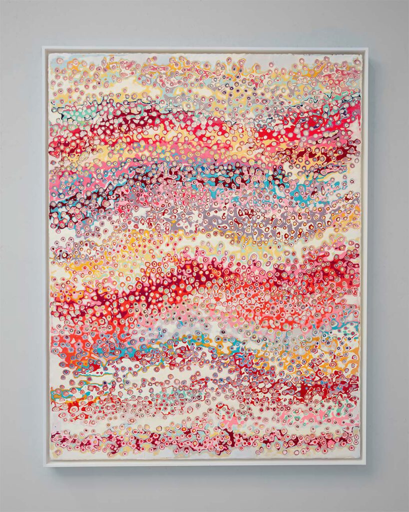 Kerstin Vegelahn - Galaxy’s Grace, 2023, Encaustic Wax, Colour Pigment, in wooden frame, 130 x100 cm