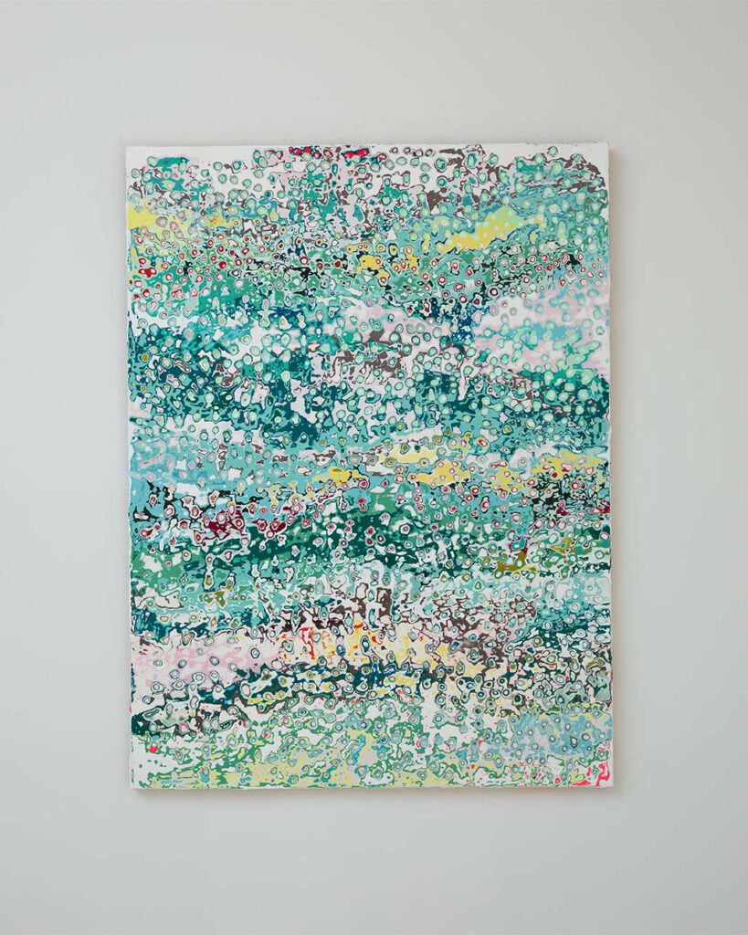 Kerstin Vegelahn - Sky Walk I, 2023, Encaustic Wax, Colour Pigment, in wooden frame, 120 x90 cm