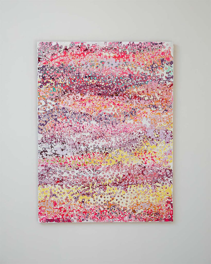 Kerstin Vegelahn - Sky Walk II, 2023, Encaustic Wax, Colour Pigment, in wooden frame, 120 x90 cm