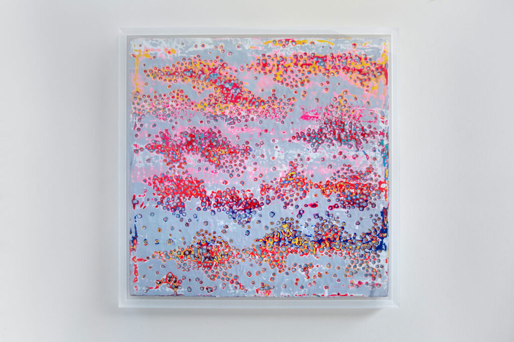 Milky Way 1, 2020 Encaustic Wax, Colour Pigment, framed in Acrylic Box, 90 x 90 cm